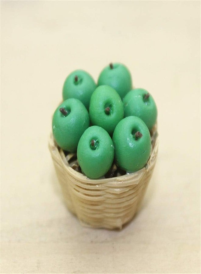 Jizlan Green Dollhouse Decoration Accessories, 1:12 Dollhouse Miniature Scene Model Fresh Fruit Basket (25 x 30 mm) - Image 1